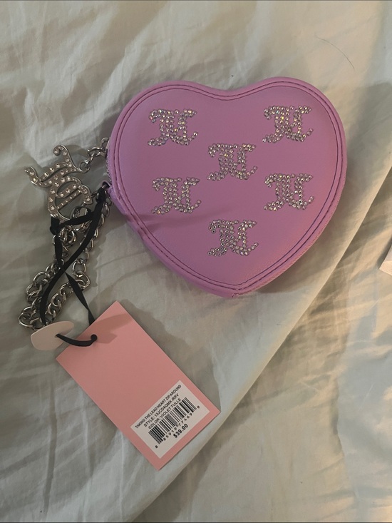 Juicy Couture Accessories - NWT Juicy Couture Pink Heart Crystal-Logo Key & Card Holder